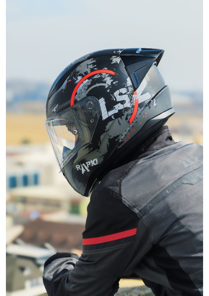 Rapıd 2 Cırcle Mat Siyah-Kırmızı Kask + Spoıler modelleri