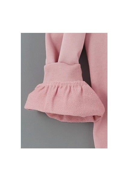 Lcw Kids Pembe Leylak Bisiklet Yaka Kız Çocuk Sweatshirt ve Tayt