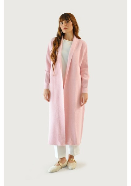 Angora Uzun Hırka - Pembe