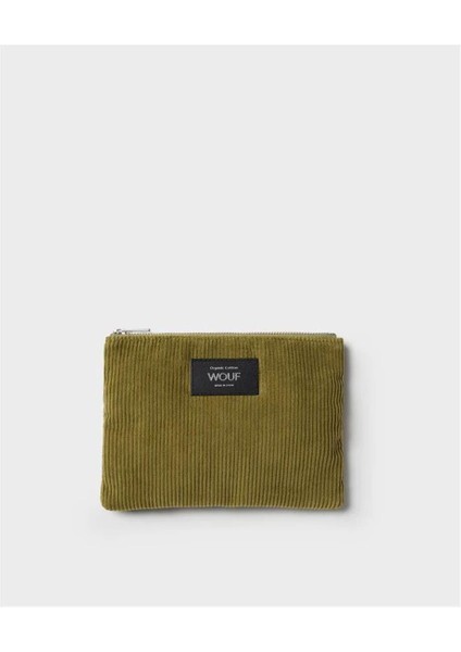 Clutch, El Çantası Pouch Corduroy Olive