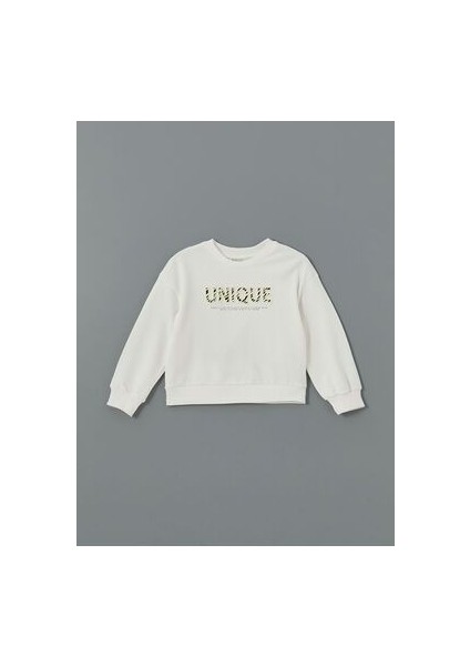 Bisiklet Yaka Kız Çocuk Sweatshirt