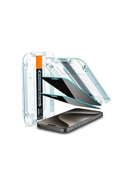 Apple iPhone 15 Pro Max Uyumlu Hayalet Kolay Kurulum Aparatlı Otomatik Hizalamalı Kırılmaz Ekran Koruyucu