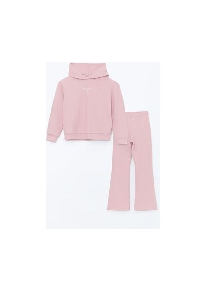 Kapüşonlu Kız Çocuk Sweatshirt ve Tayt