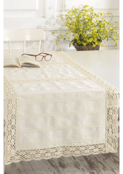 Ödel Buldan Dantelli Keten Runner DP007M 50X130 fiyatları