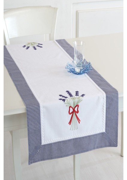 Bordürlü Lavanta Işlemeli 50X130 cm Runner