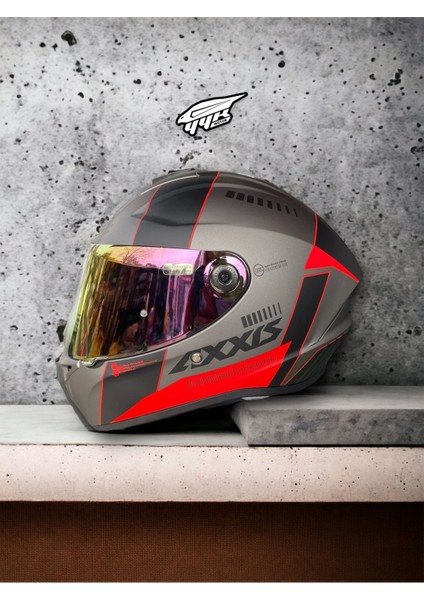 Draken Mp4 Red. ''2 Vizörlü'' + ''sticker'' Hediyeli, Mat Motosiklet Kapalı Kask