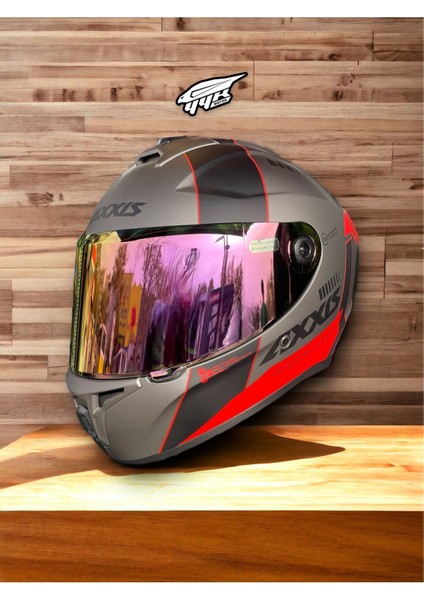 Draken Mp4 Red. ''2 Vizörlü'' + ''sticker'' Hediyeli, Mat Motosiklet Kapalı Kask