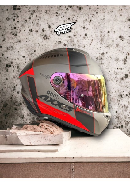 Draken Mp4 Red. ''2 Vizörlü'' + ''sticker'' Hediyeli, Mat Motosiklet Kapalı Kask