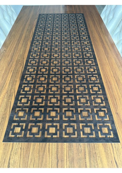 Enna Modeli Kahverenk Deri Masa Runner