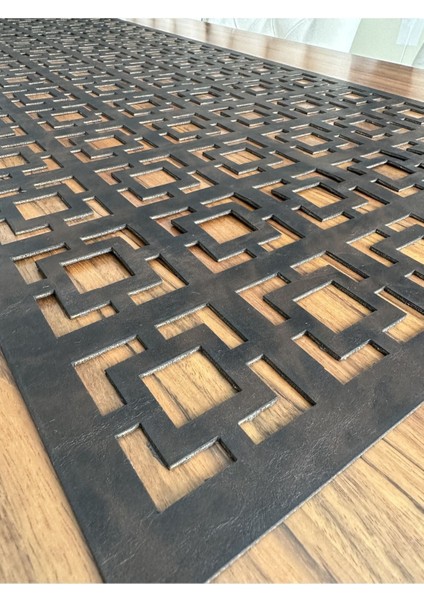 Enna Modeli Kahverenk Deri Masa Runner modelleri