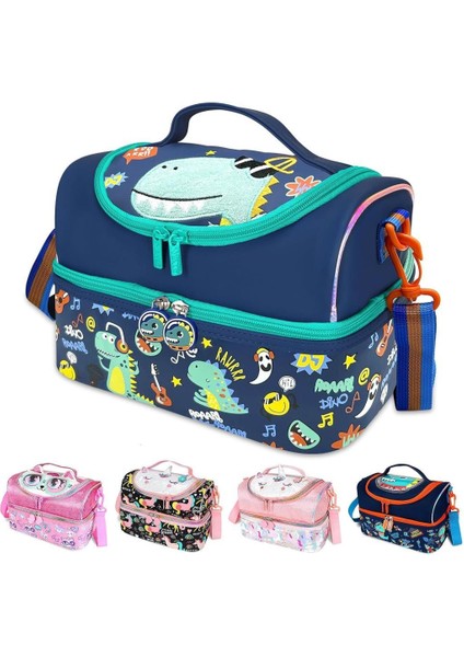 Beslenme Çantası Çift Katlı Lacivert Dinozor