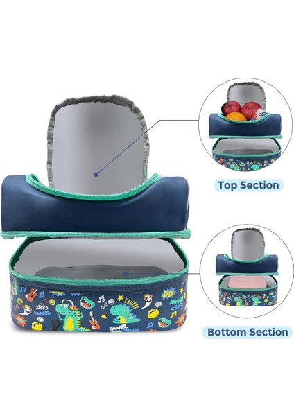 Beslenme Çantası Çift Katlı Lacivert Dinozor fiyatları