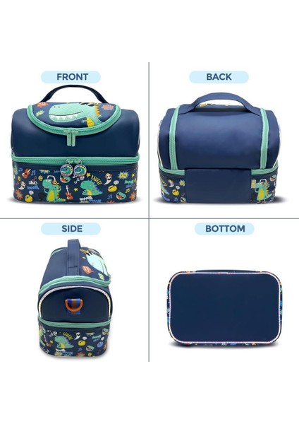 Beslenme Çantası Çift Katlı Lacivert Dinozor modelleri