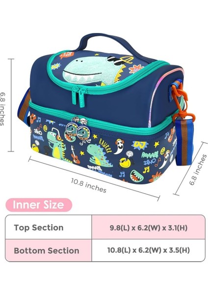 Beslenme Çantası Çift Katlı Lacivert Dinozor indirimleri