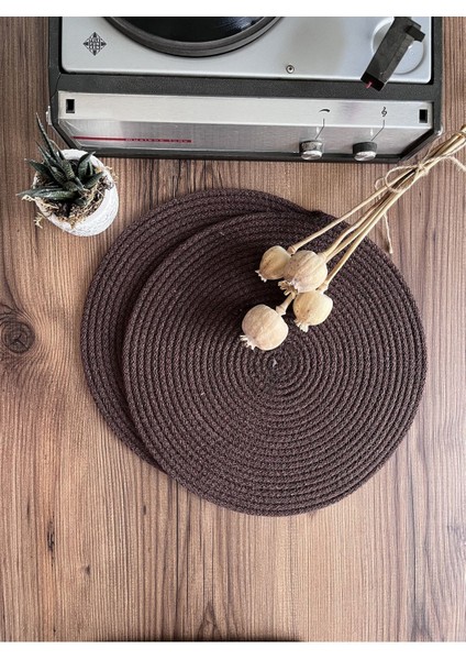 4 Adet Kahverengi Jüt Supla / Amerikan Servis Lux Sunum Tabak Altlığı