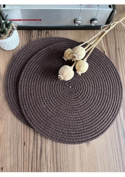 4 Adet Kahverengi Jüt Supla / Amerikan Servis Lux Sunum Tabak Altlığı fiyatları