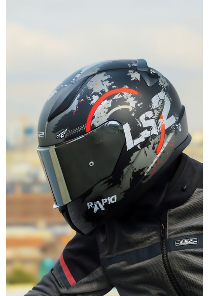 Rapıd 2 Cırcle Mat Siyah-Kırmızı Kask