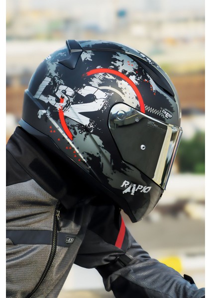 Rapıd 2 Cırcle Mat Siyah-Kırmızı Kask fırsatları