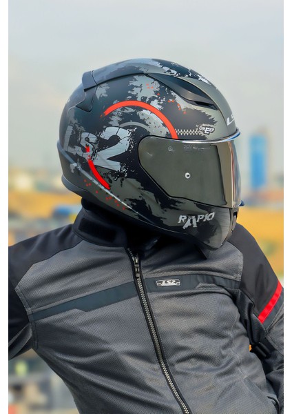 Rapıd 2 Cırcle Mat Siyah-Kırmızı Kask indirimleri