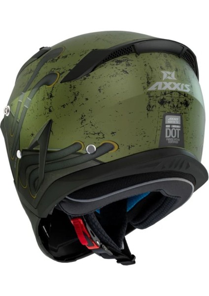 Hunter C6 Matt Green Çift Vizörlü Motosiklet Kaskı Çıkarılabilen Fonksiyonel Çene