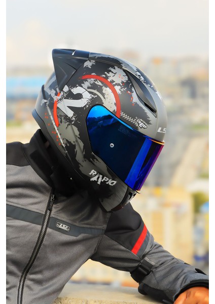 Rapıd 2 Cırcle Mat Siyah-Kırmızı Kask + Spoıler