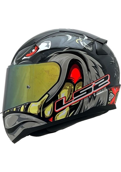 Rapıd 2 Spox Gri-Kırmızı Kask Sarı Cam