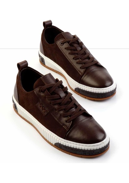 Kahve Nubuk Deri Erkek Sneaker E01398741701