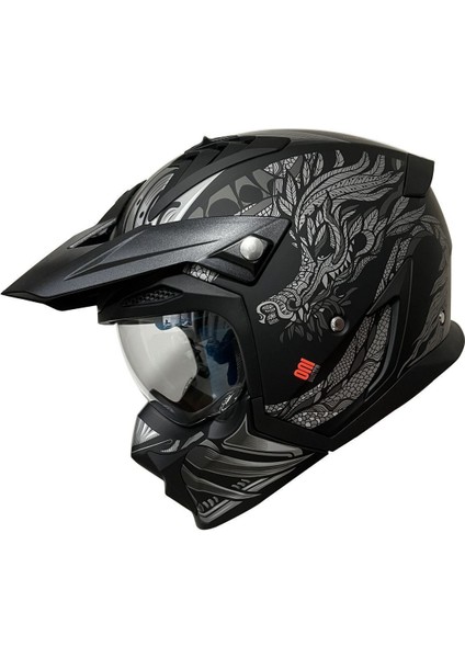 Hunter Sv Onı B2 Matt Gray Çift Vizörlü Çene Çıkabilen Model