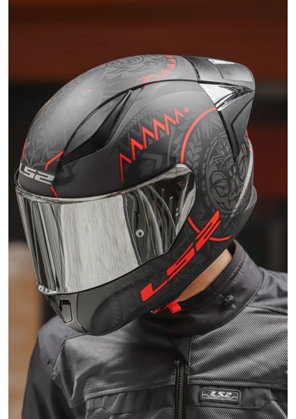 Rapid 2 Race Takaroa Mat Si?yah-Kirmizi Kask
