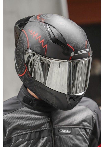 Rapid 2 Race Takaroa Mat Si?yah-Kirmizi Kask