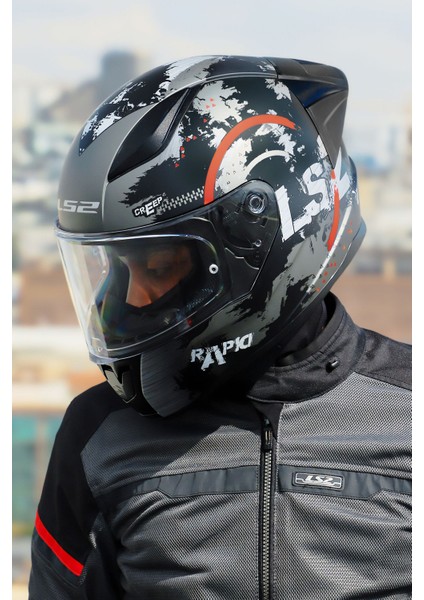 Rapıd 2 Cırcle Mat Siyah-Kırmızı Kask + Spoıler