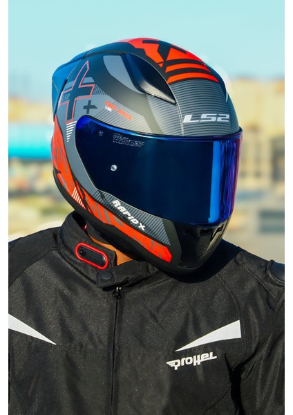 Rapıd 2 Ra Xtreet Mat Siyah-Kırmızı Kask+Spoıler