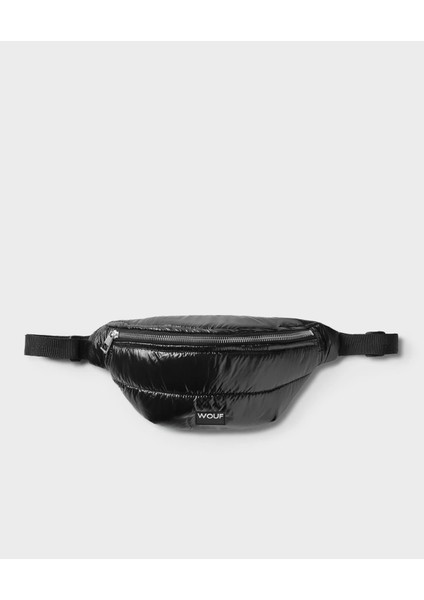 Bel Çantası Waist Bag Quilted Line Black Glossy