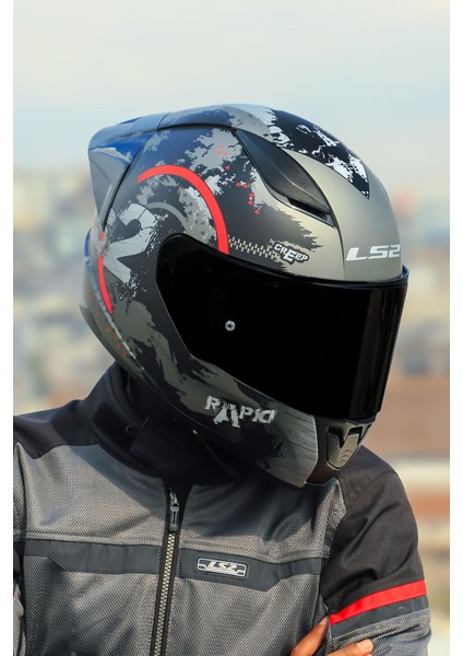 Rapıd 2 Cırcle Mat Siyah-Kırmızı Kask + Spoıler