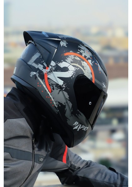 Rapıd 2 Cırcle Mat Siyah-Kırmızı Kask + Spoıler fiyatları