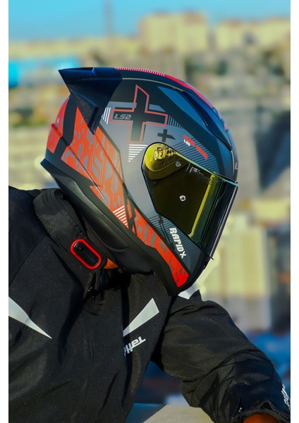 Rapıd 2 Xtreet Mat Siyah-Kırmızı Kask+Spoıler