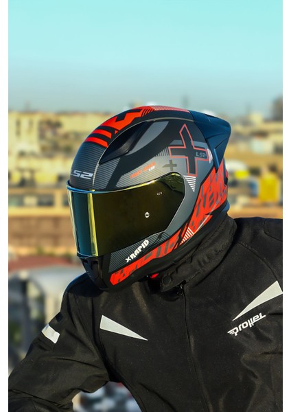 Rapıd 2 Xtreet Mat Siyah-Kırmızı Kask+Spoıler