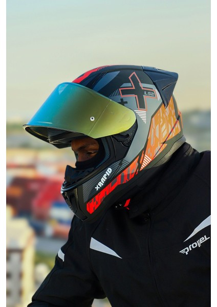 Rapıd 2 Xtreet Mat Siyah-Kırmızı Kask+Spoıler