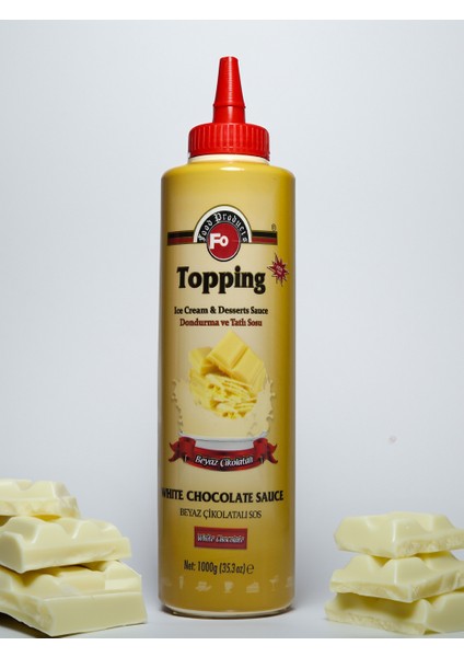 Beyaz Çikolatalı Sos Topping Dondurma ve Tatlı Sosu (Waffle Krep Pankek Sos)