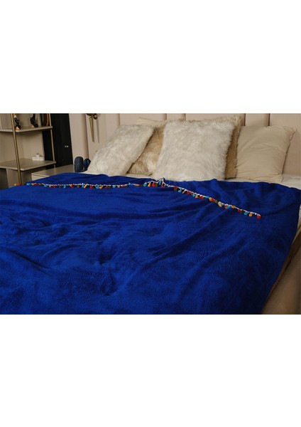 Life Home Collection Welsoft Yumoş Püsküllü Battaniye Yatak Örtüsü