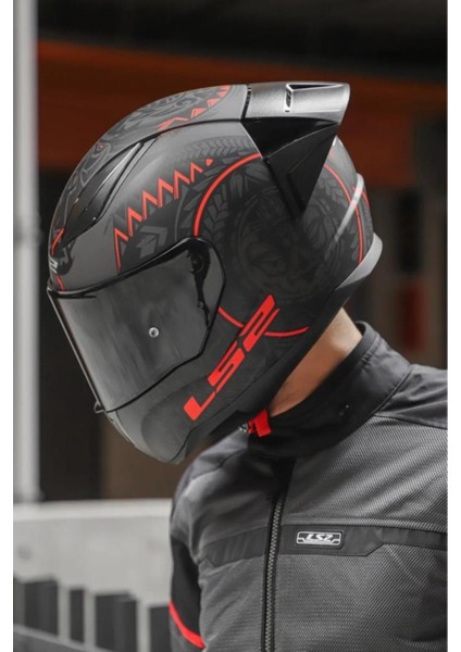 Rapid Takaroa Mat Siyah-Kırmızı Kask Siyah Vizörlü Race Siperlikli fiyatları