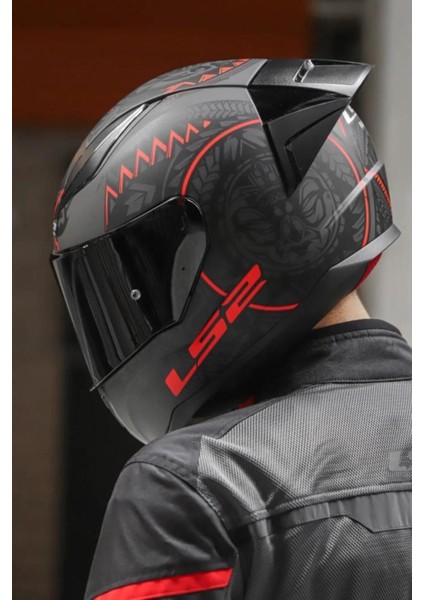 Rapid Takaroa Mat Siyah-Kırmızı Kask Siyah Vizörlü Race Siperlikli modelleri