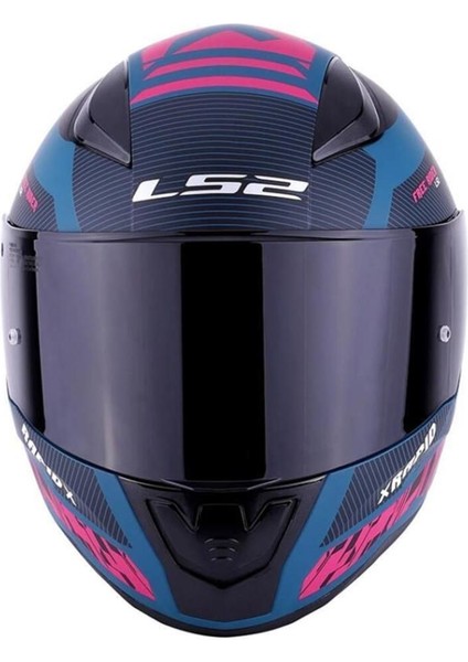 Rapid Xtreet Mat Mavi-Mor Kask Siyah Vizörlü