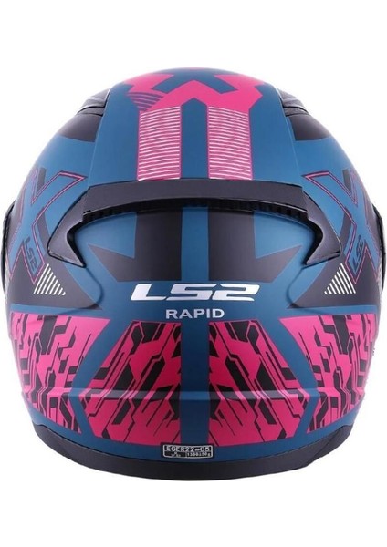 Rapid Xtreet Mat Mavi-Mor Kask Siyah Vizörlü
