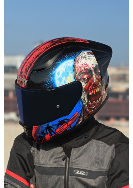 Rapıd 2 Race Zombıe Siyah-Kırmızı Kask