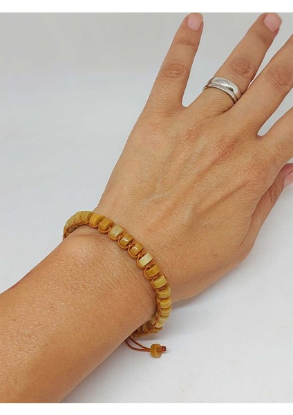 Akik Taşı Rondela Kesim Makrome Tasarım Bileklik (49352) fiyatları