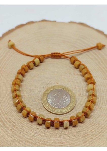 Akik Taşı Rondela Kesim Makrome Tasarım Bileklik (49352) modelleri