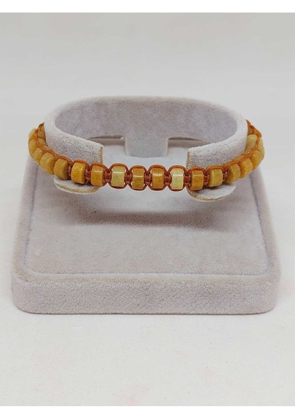 Akik Taşı Rondela Kesim Makrome Tasarım Bileklik (49352) fırsatları