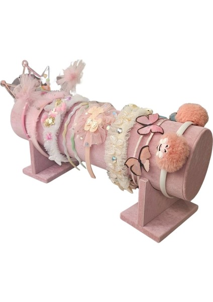 Taç,toka ve Saç Bandı Standı ,düzenleyicisi ve Organizatörü Süet Pembe(40 Cm)