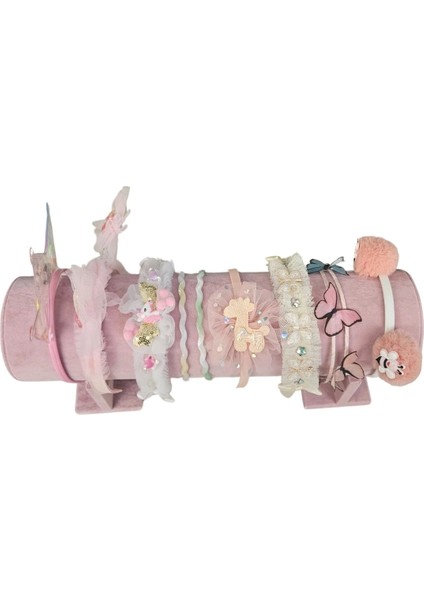 Taç,toka ve Saç Bandı Standı ,düzenleyicisi ve Organizatörü Süet Pembe(40 Cm) modelleri